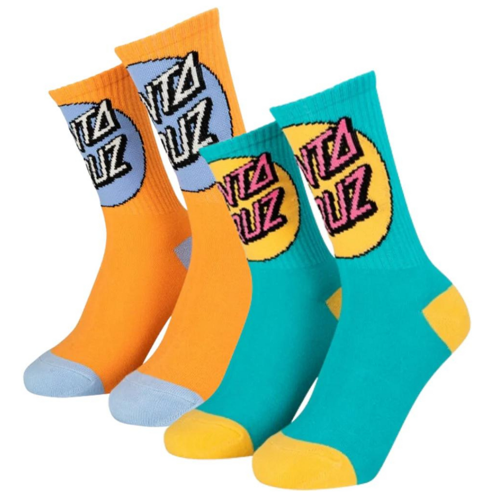 Santa Cruz - Youth Socks OS Dot (2 pack) - Teal & Apricot
