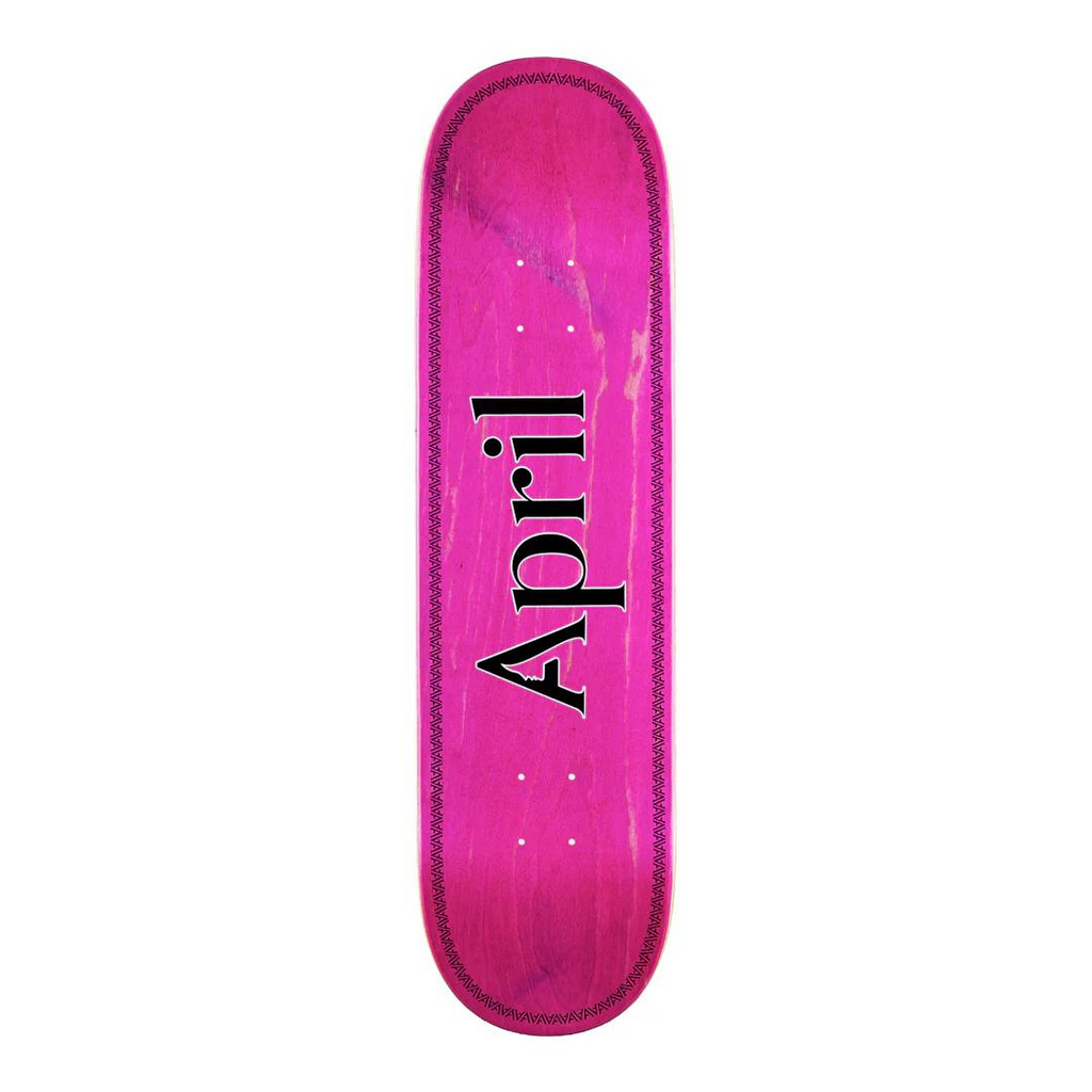 April Skateboards - OG Logo - Black on Pink - 8.25"