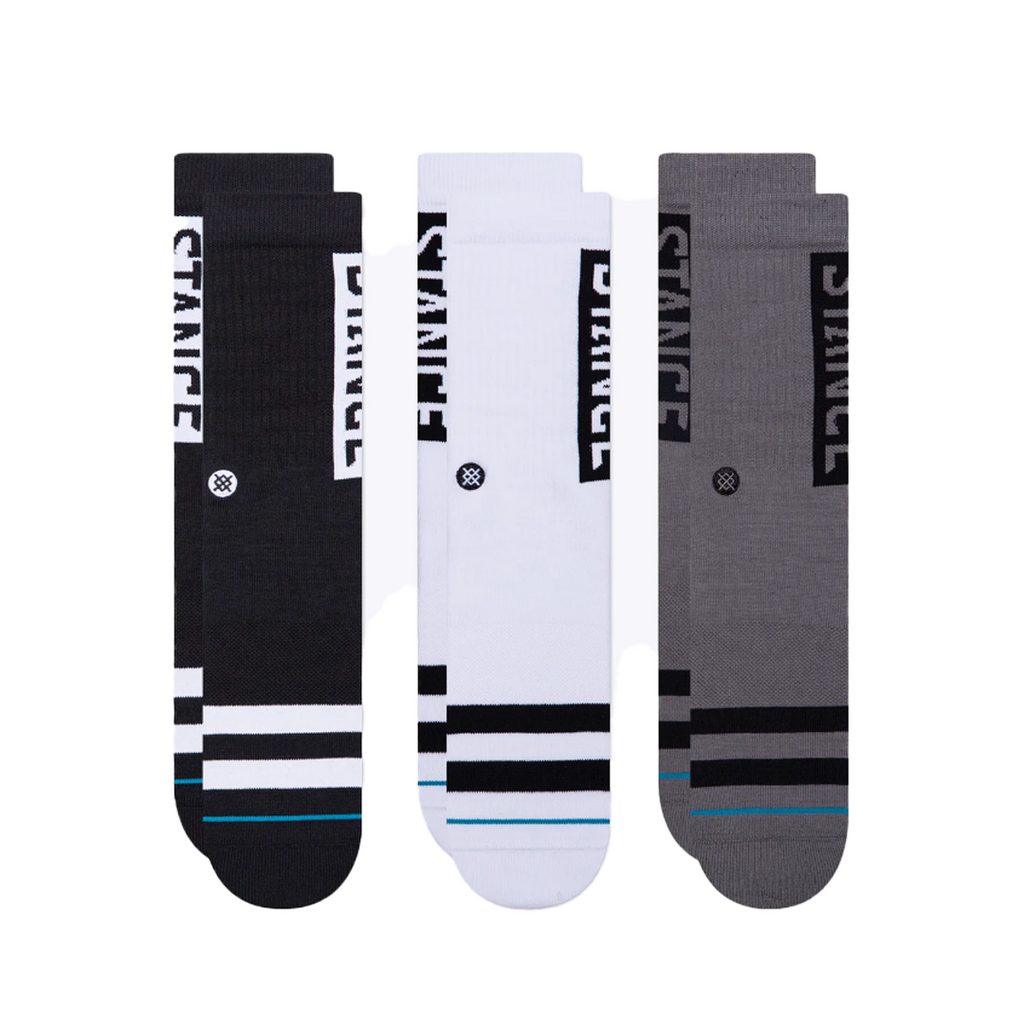 Stance Socks - The OG Crew Sock 3 Pack- Black/White