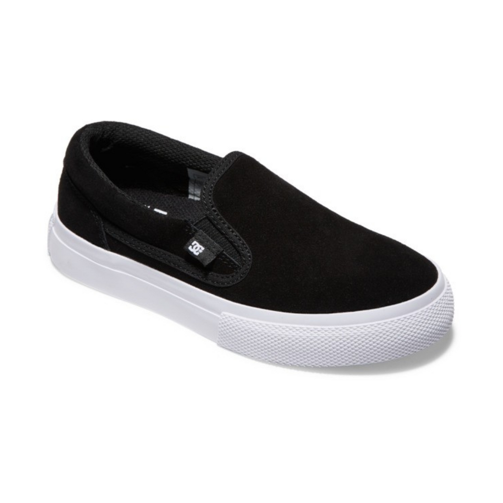 DC Manual Slip On SD Youth Shoes - Black / White