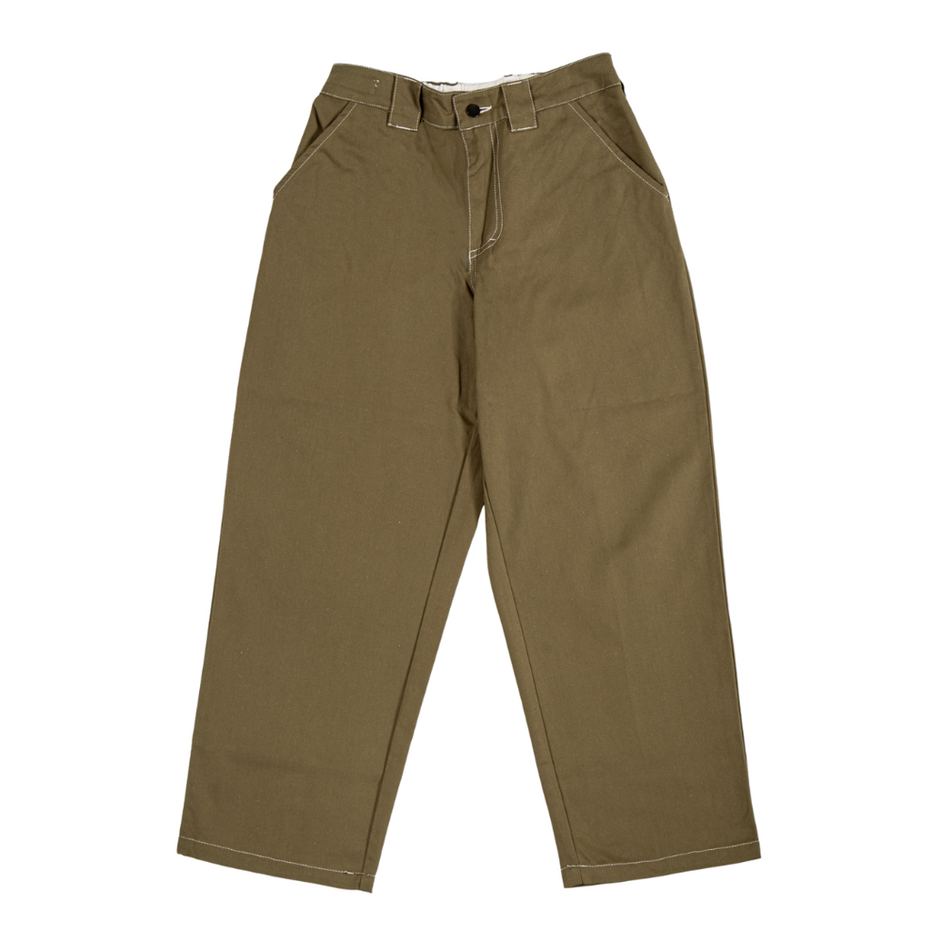 Poetic Collective Sculptor Pants - Olive/White Seams