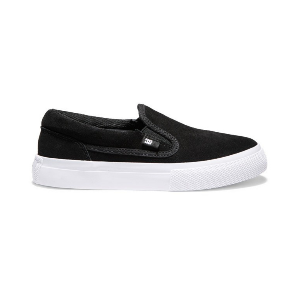 DC Manual Slip On SD Youth Shoes - Black / White