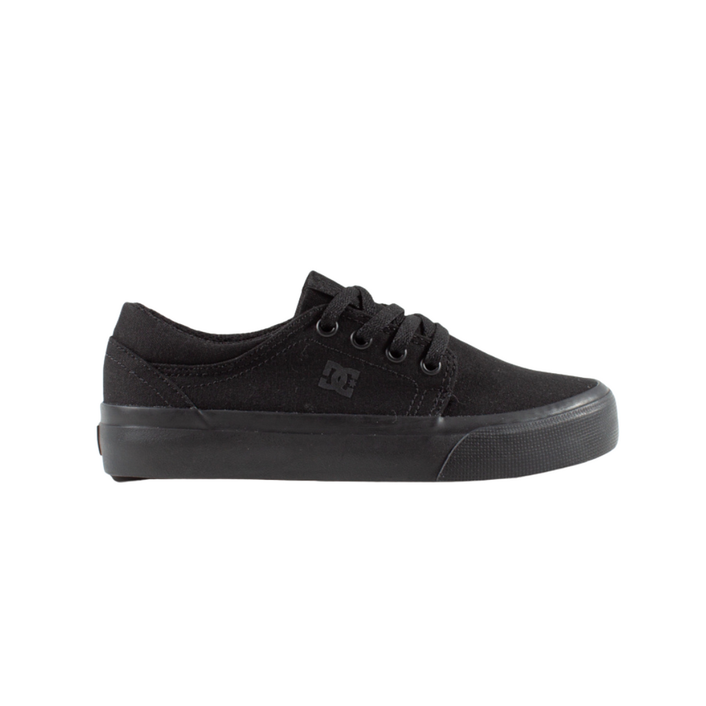DC Trase TX Youth Skate Shoes - Black / Black