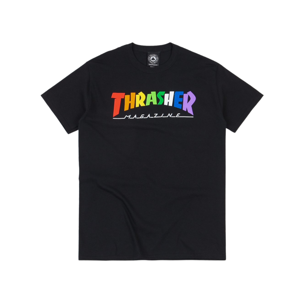 Thrasher Rainbow Mag Logo T Shirt - Black