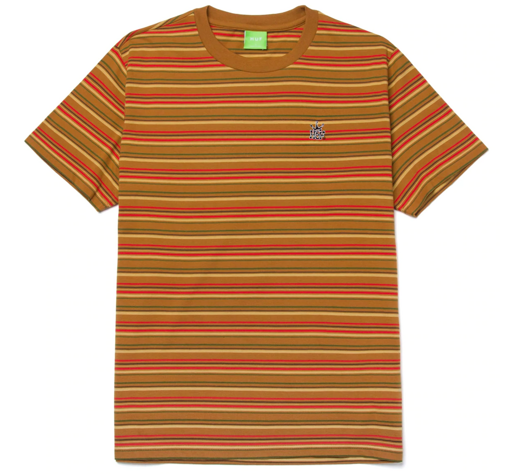 HUF Crown Stripe S/S Knit Top - Burnt Orange