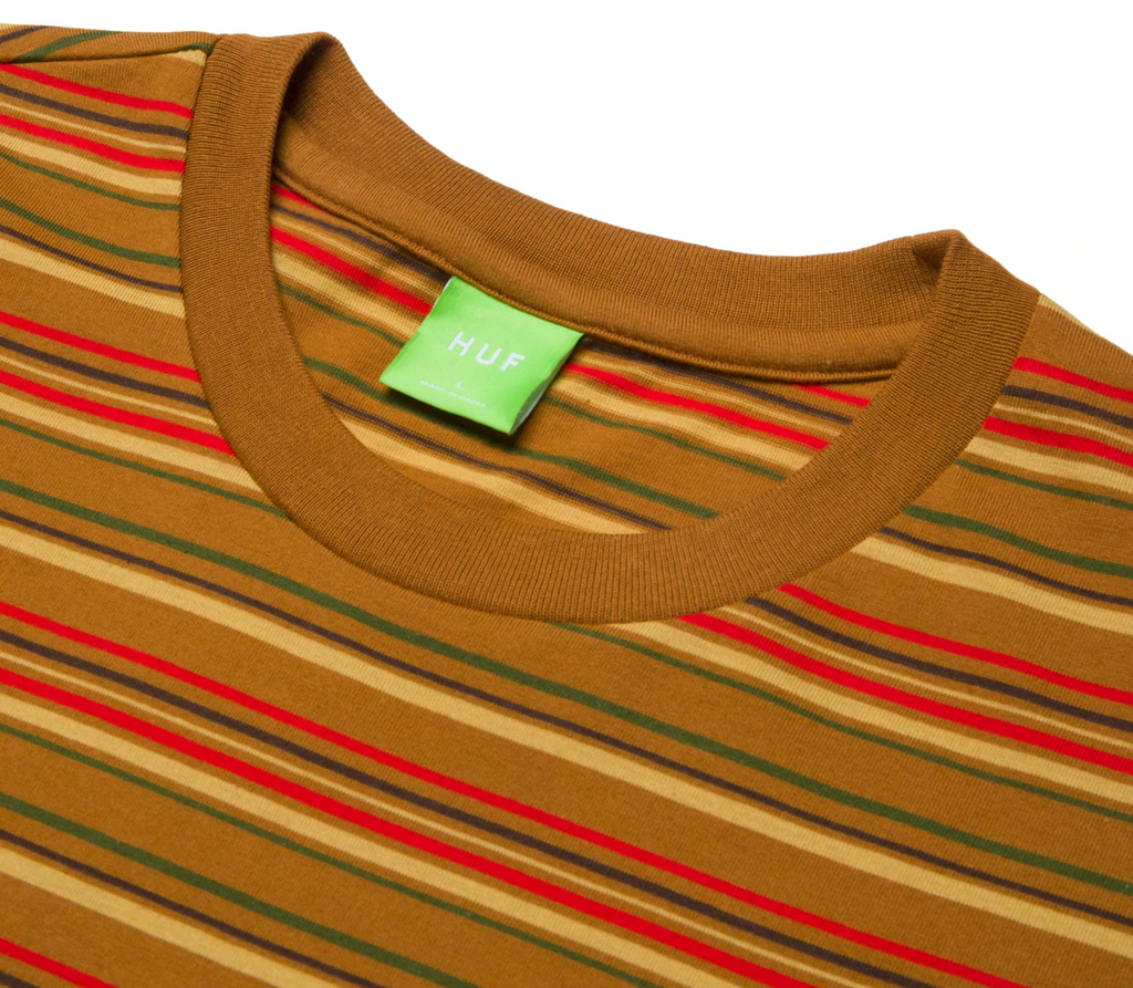 HUF Crown Stripe S/S Knit Top - Burnt Orange