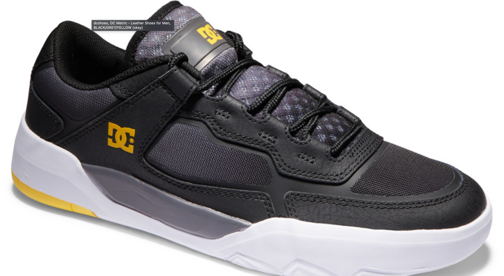 DC Metric Skate Shoe - Black / Grey / Yellow