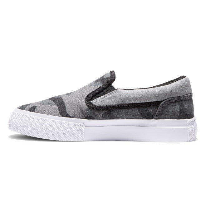 DC Manual Slip On Youth Shoes - Black / Camo