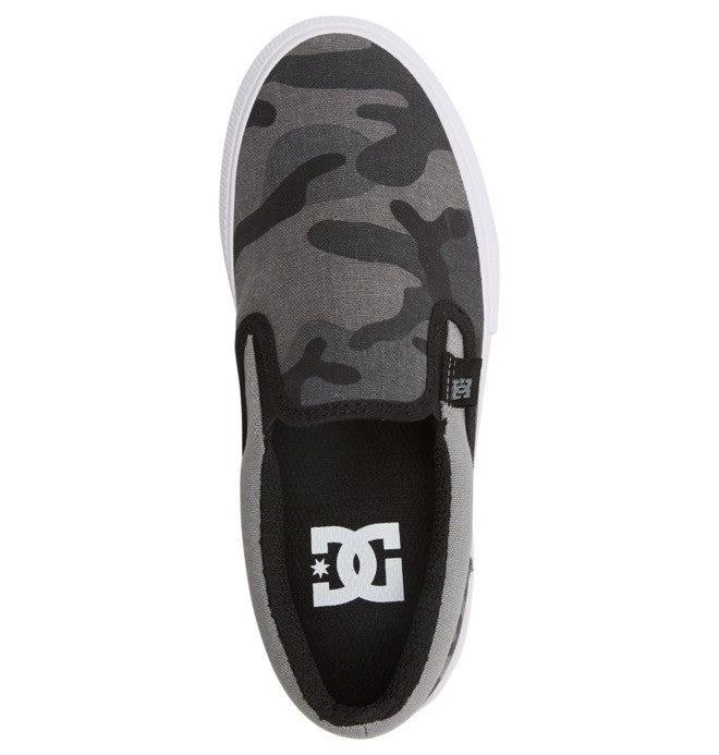 DC Manual Slip On Youth Shoes - Black / Camo