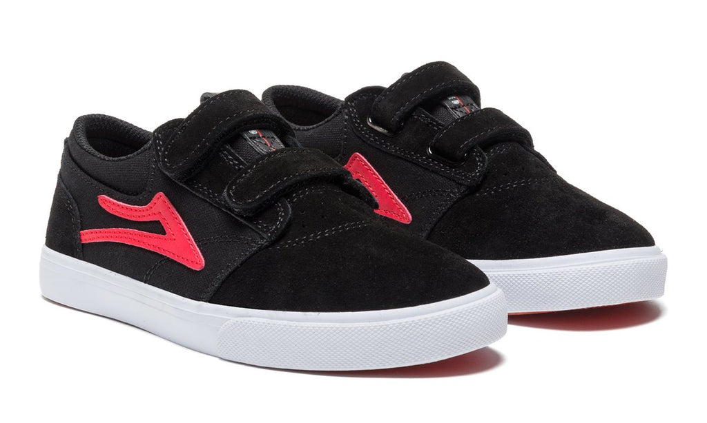 Lakai Griffin Youth Skate Shoe - Black Flame Suede