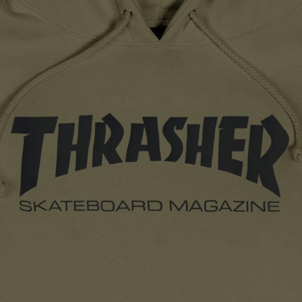 Thrasher Mag Logo Hood - Army Green