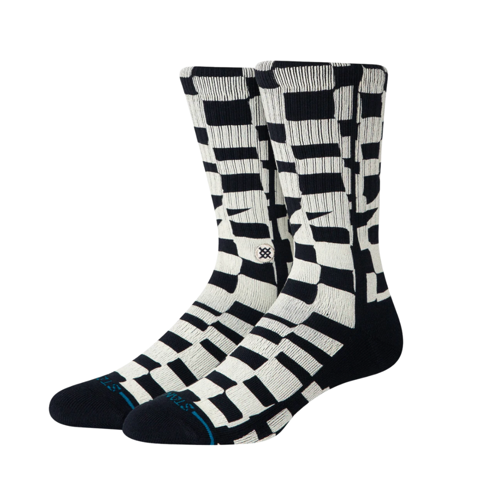 Stance Socks - 'Wave Check Crew' - Black/White