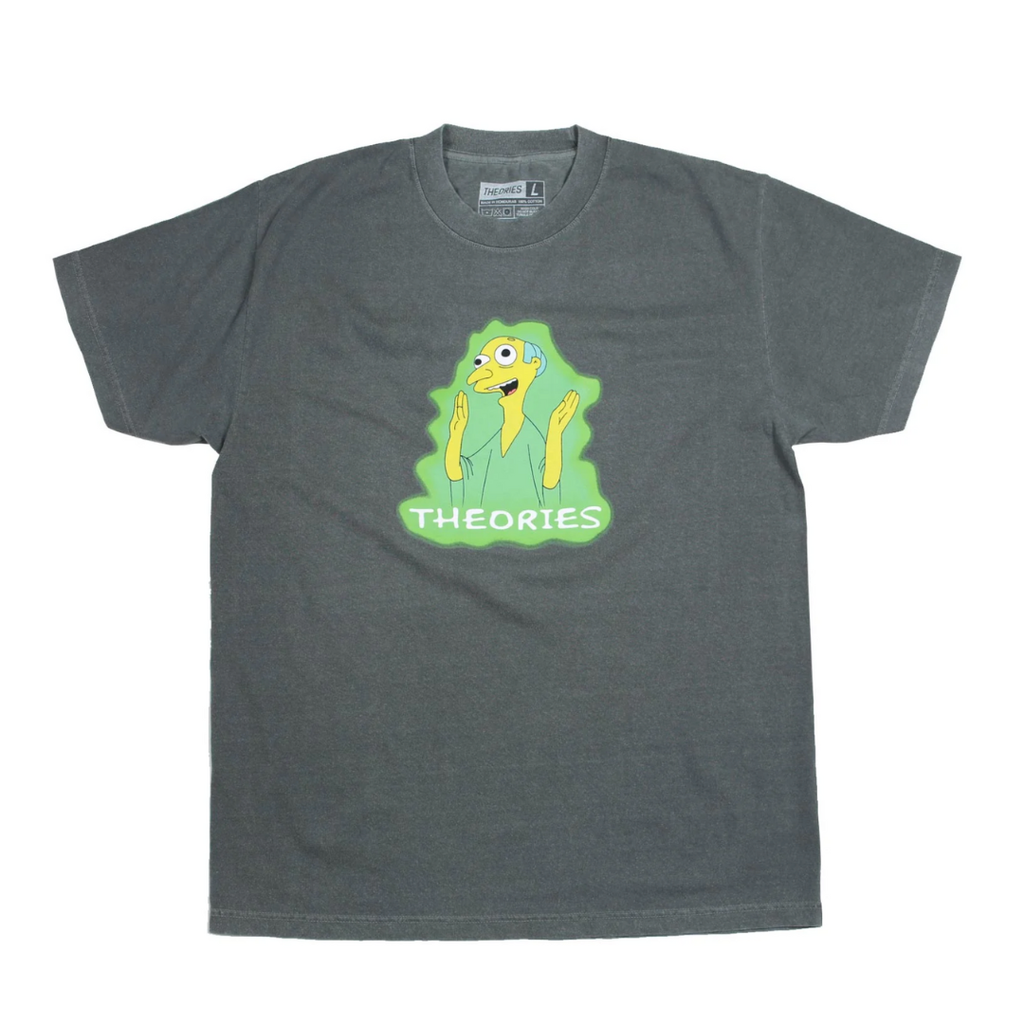 Theories - 'Healthy Green Glow' Garment Dyed Tee - Washed Black
