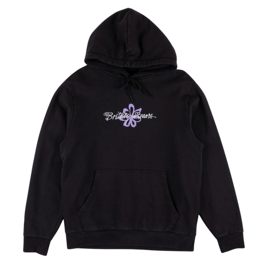 Welcome X Britney - Flower Pigment-Dyed Hoodie - Black