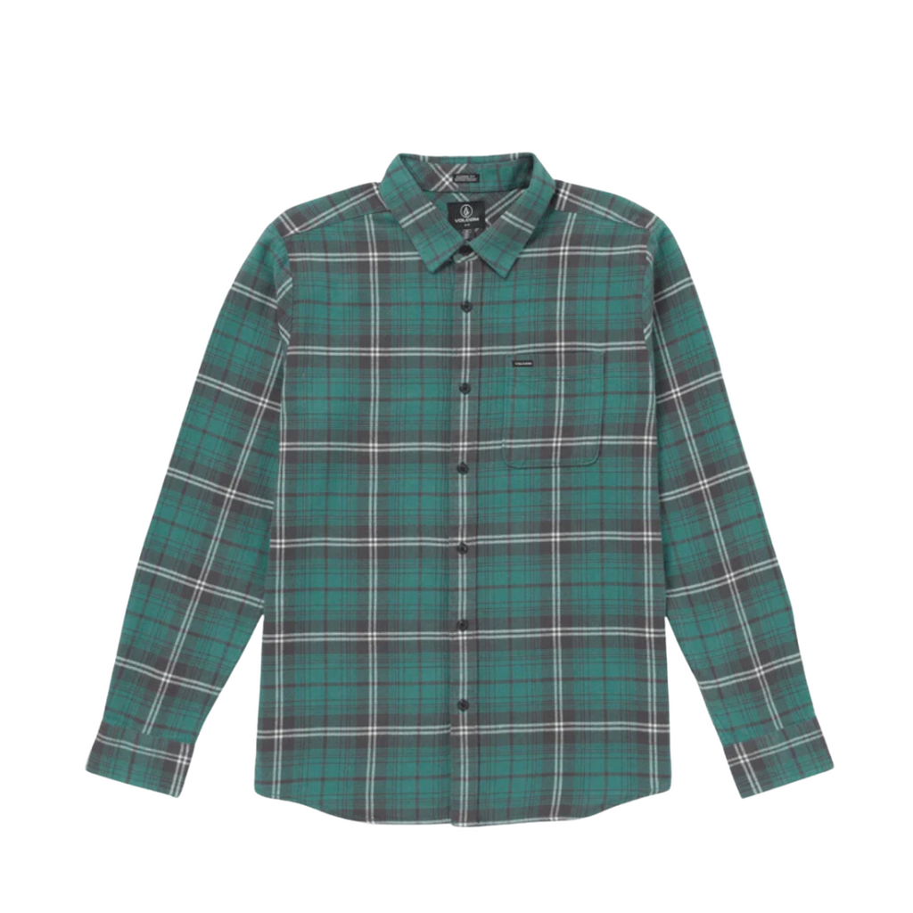 Volcom - Caden Plaid Long Sleeve - Sea Green