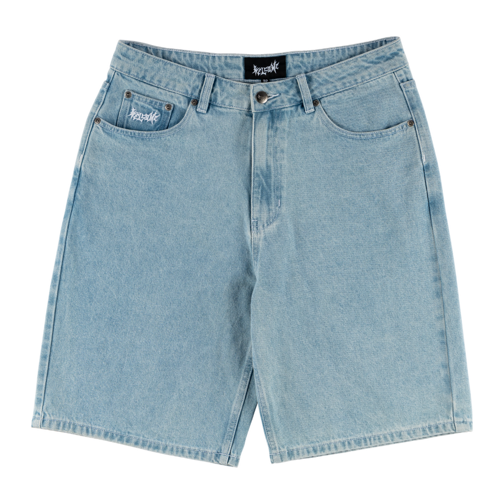 Welcome Skateboards -Linger Baggy Denim Shorts - Washed Blue