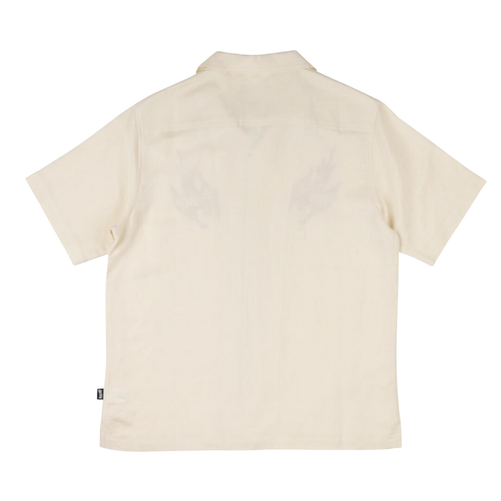 Welcome Skateboards - Hellion Embroided Linen Shirt - Bone