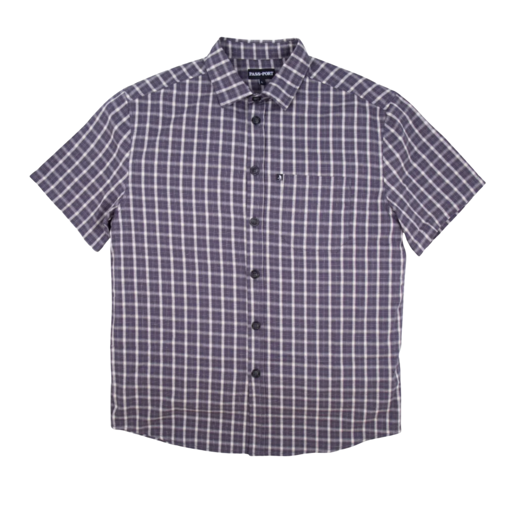 Pass~Port - 'Workers' Check Shirt S/S - Navy | Campus Skate Store
