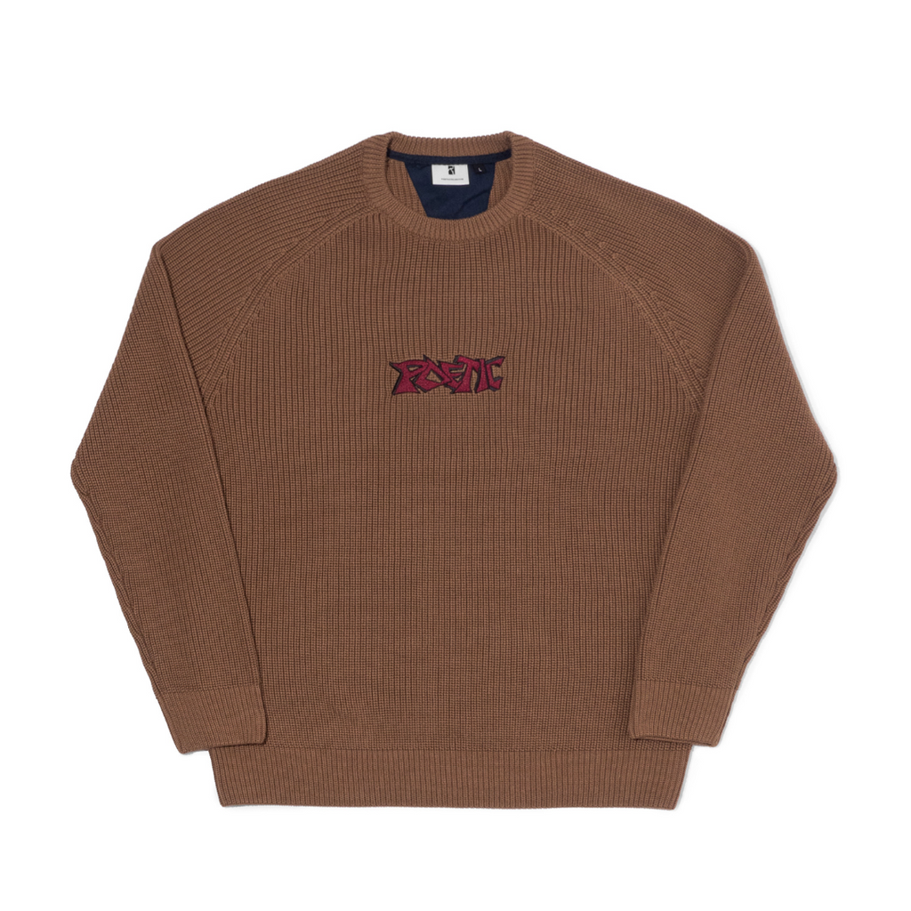 Poetic Collective - Graff Knitted Crewneck - Brown