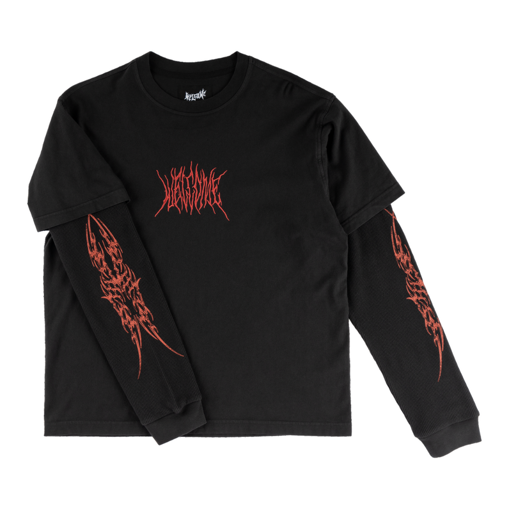 Welcome Skateboards - Caste Layered L/S Knit - Black/Red