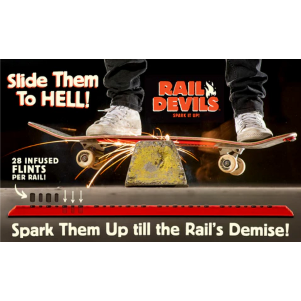 Tail Devil - 'Rail Devils' Sparking Skateboard Rails - Red