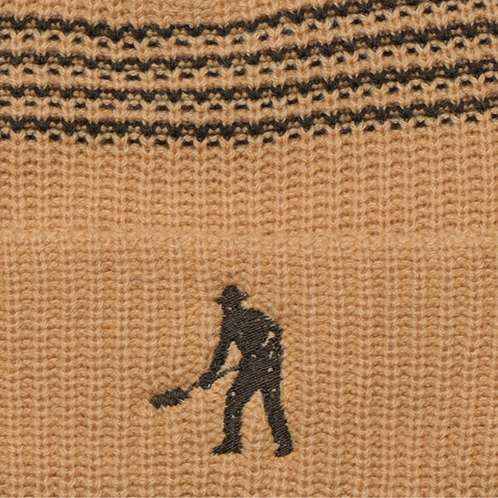 Pass-Port - Digger Striped Knit Beanie - Sand/Choc