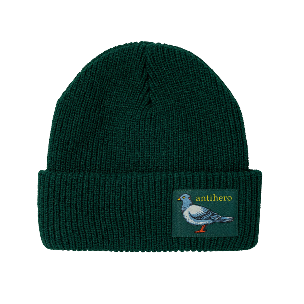 Anti-Hero - Lil Pigeon Label Cuff Beanie - Green/Yellow
