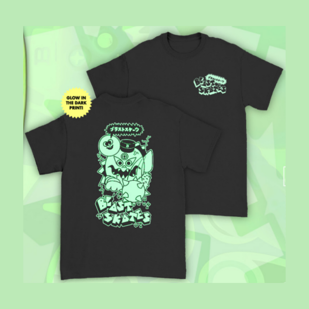 BLAST Skates "Mutant Smasher" T-Shirt Green Glow