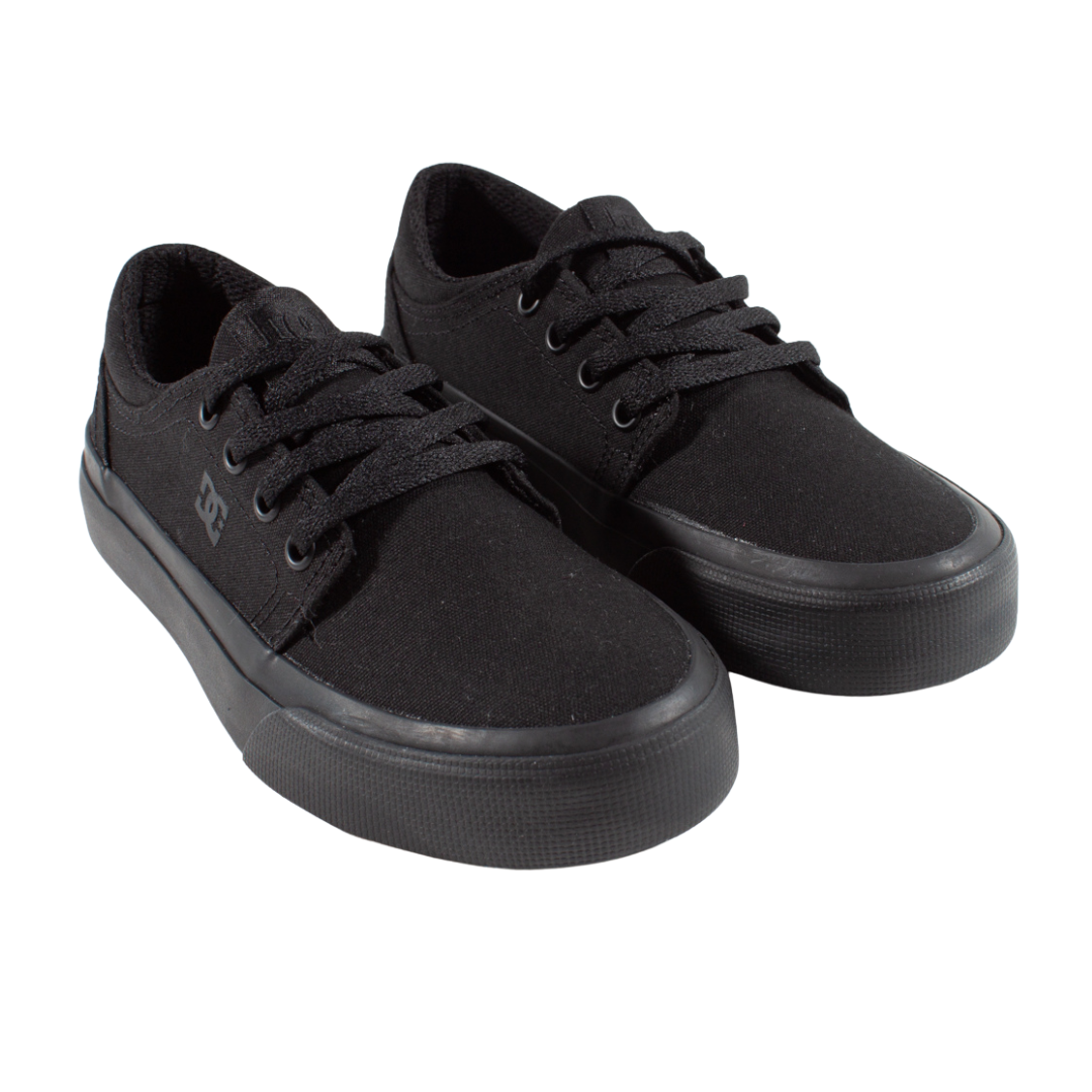 DC Trase TX Youth Skate Shoes Black Black